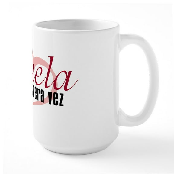 CafePress - Abuela, Pink Large Mug - 15 oz Ceramic Large White Novelty Mug