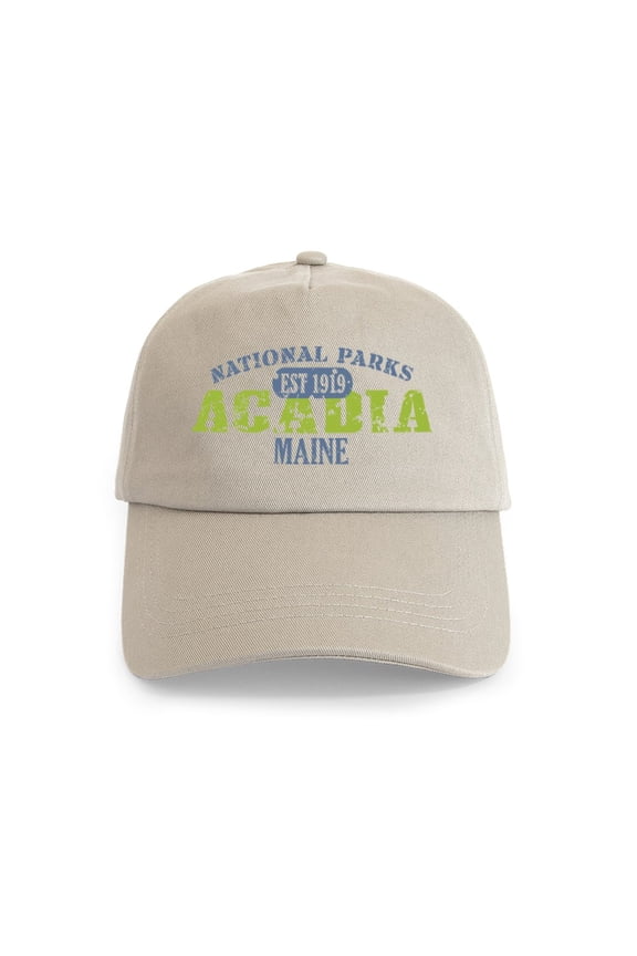 - Acadia National Park Maine Cap - Adjustable 100% Brushed Unisex Casual Cotton Baseball Cap, Beige, 1