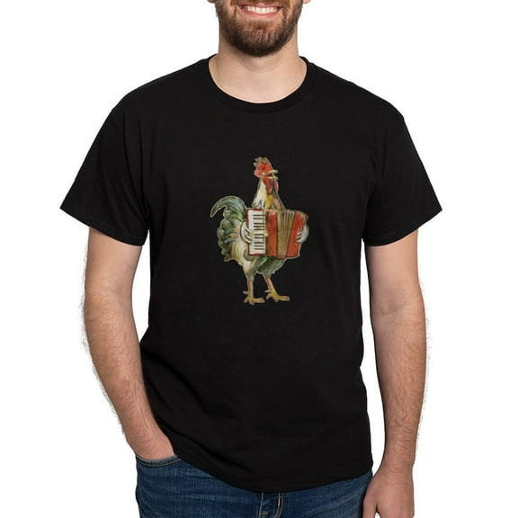 CafePress - Accordian Chicken Dark T Shirt - Men's Classic Graphic Cotton T-Shirt