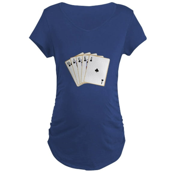 CafePress - Ace Clubs Flush Maternity T Shirt - Maternity Dark T-Shirt