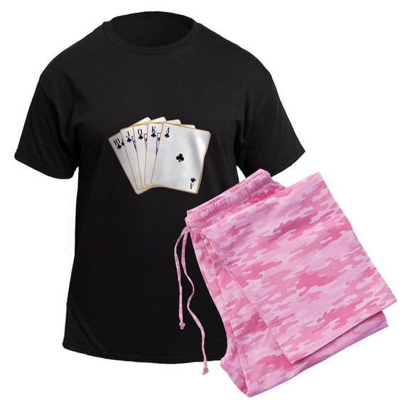 CafePress - Ace Clubs Flush Pajamas - Men's Dark Loose Fit Cotton Pajama Set