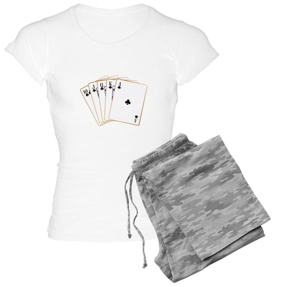 CafePress - Ace Clubs Flush Pajamas - Women's Light Pajamas