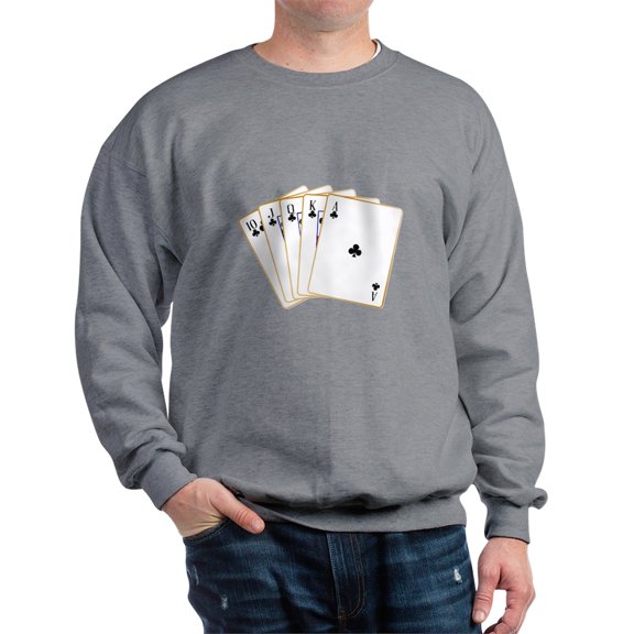 CafePress - Ace Clubs Flush Sweatshirt - Crew Neck Sweatshirt