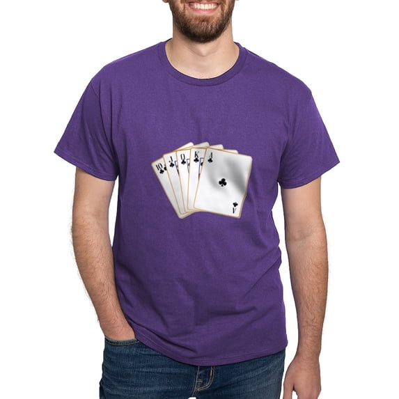 CafePress - Ace Clubs Flush T Shirt - Men's Classic Graphic Cotton T-Shirt