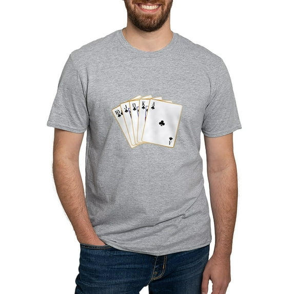 CafePress - Ace Clubs Flush T Shirt - Fitted T-Shirt, Vintage Fit Soft Cotton Tee