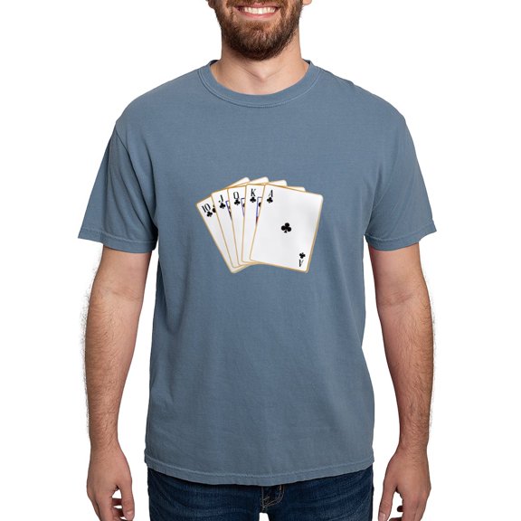 CafePress - Ace Clubs Flush T Shirt - Mens Comfort Colors Shirt