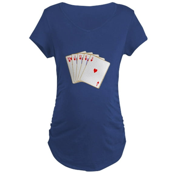 CafePress - Ace Hearts Flush Maternity T Shirt - Maternity Dark T-Shirt