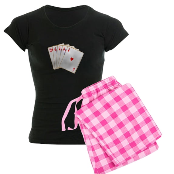 CafePress - Ace Hearts Flush Pajamas - Women's Dark Pajamas
