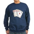 thumbnail image 1 of CafePress - Ace Hearts Flush Sweatshirt - Classic Crew Neck Sweatshirt, 1 of 4