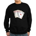 thumbnail image 1 of CafePress - Ace Hearts Flush Sweatshirt - Classic Crew Neck Sweatshirt, 1 of 4