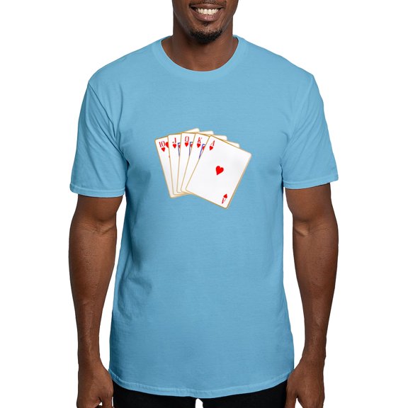 CafePress - Ace Hearts Flush T Shirt - Fitted T-Shirt, Vintage Fit Soft Cotton Tee