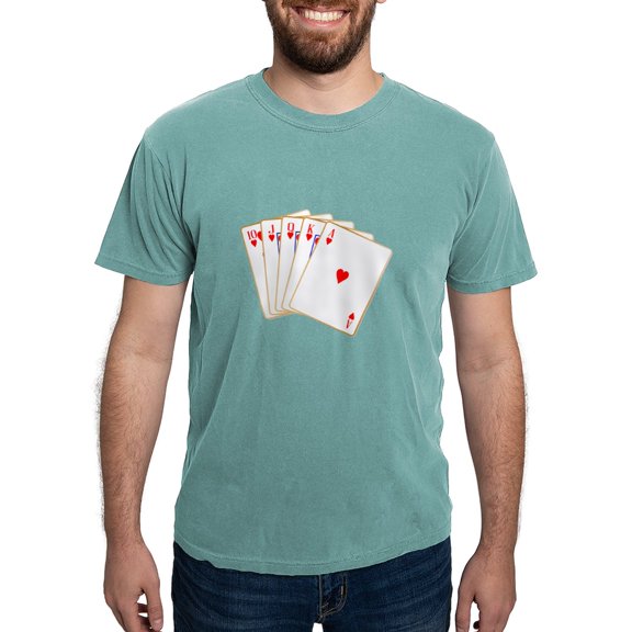 CafePress - Ace Hearts Flush T Shirt - Mens Comfort Colors Shirt