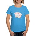 thumbnail image 1 of CafePress - Ace Hearts Flush T Shirt - Women's Traditional Fit Dark T-Shirt, 1 of 4