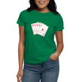thumbnail image 1 of CafePress - Ace Hearts Flush T Shirt - Women's Traditional Fit Dark T-Shirt, 1 of 4