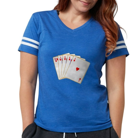 CafePress - Ace Hearts Flush T Shirt - Womens Football Shirt