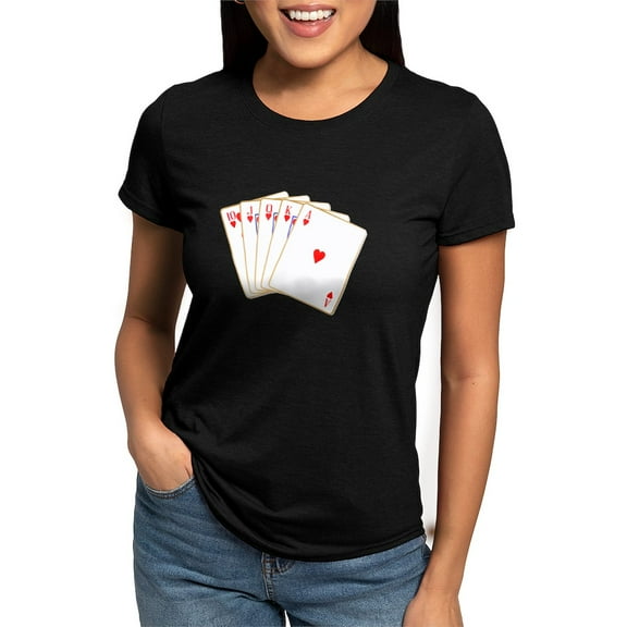 CafePress - Ace Hearts Flush T Shirt - Womens Tri-blend T-Shirt