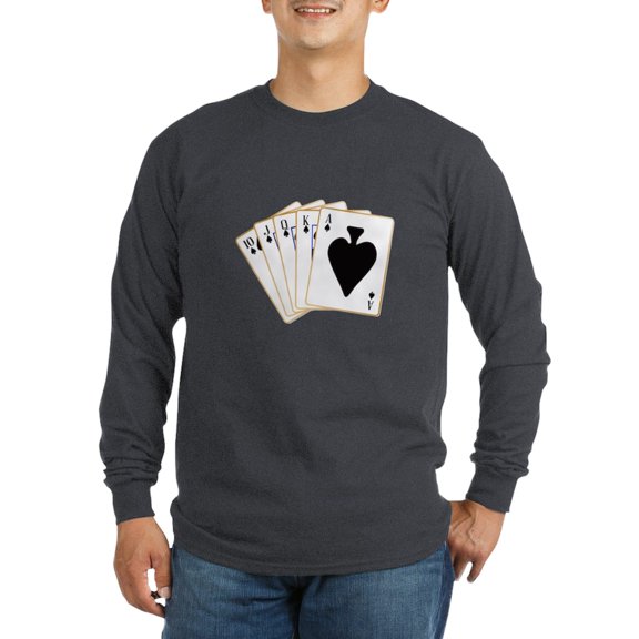 CafePress - Ace Spades Flush Long Sleeve T Shirt - Long Sleeve Dark T-Shirt