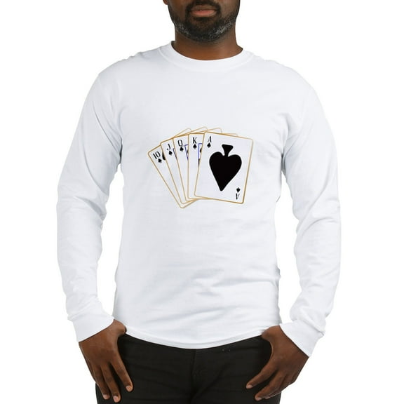 CafePress - Ace Spades Flush Long Sleeve T Shirt - Unisex Cotton Long Sleeve T-Shirt