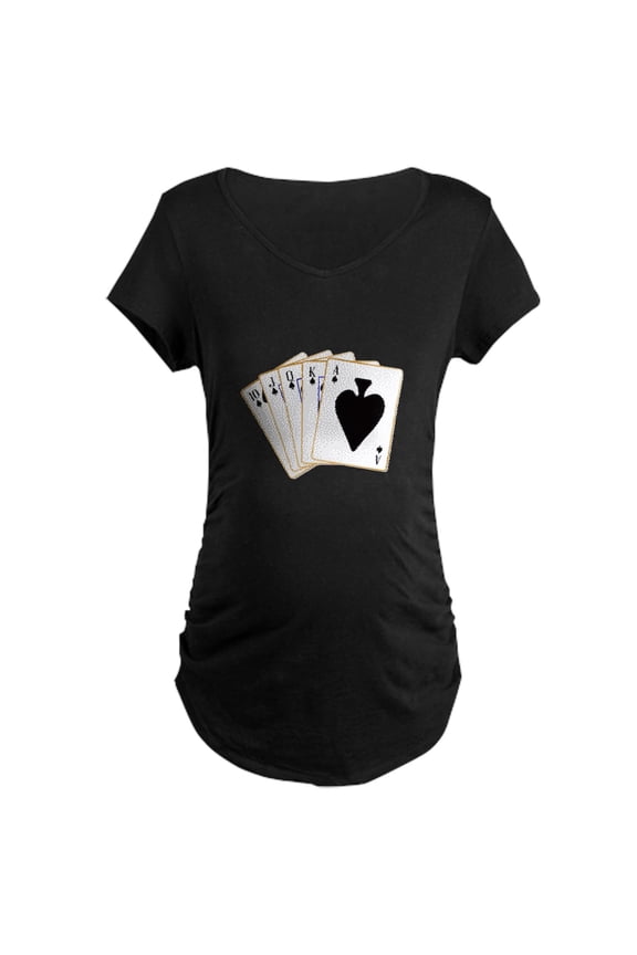 - Ace Spades Flush Maternity T Shirt - Maternity Dark T-Shirt