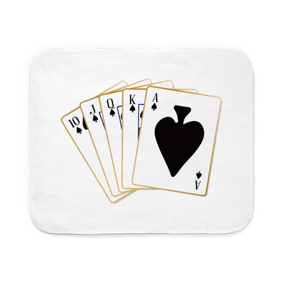 CafePress - Ace Spades Flush - Sherpa Fleece Throw Blanket 60" x 50"