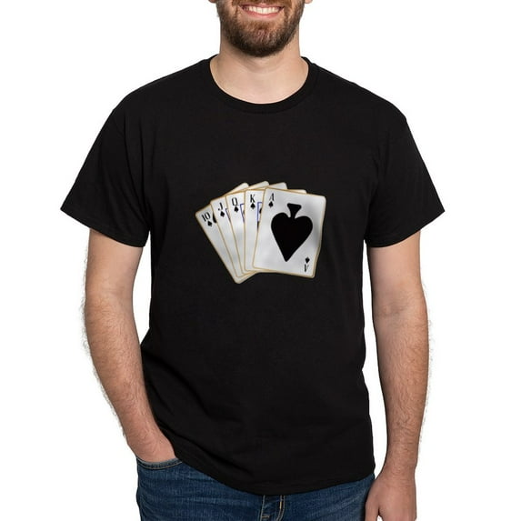 CafePress - Ace Spades Flush T Shirt - Men's Classic Graphic Cotton T-Shirt