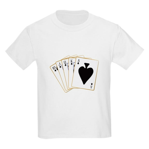 CafePress - Ace Spades Flush T Shirt - Light T-Shirt Kids XS-XL