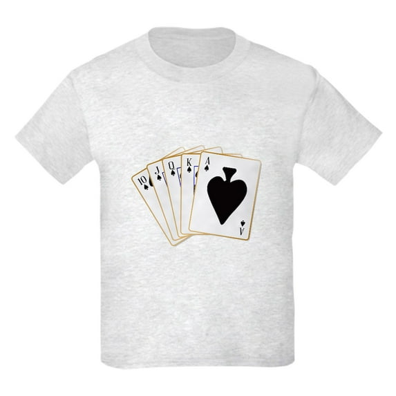 CafePress - Ace Spades Flush T Shirt - Light T-Shirt Kids XS-XL