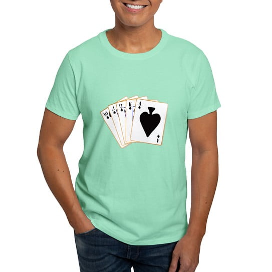 CafePress - Ace Spades Flush T Shirt - Men's Classic Cotton T-Shirts