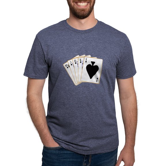 CafePress - Ace Spades Flush T Shirt - Mens Tri-blend T-Shirt