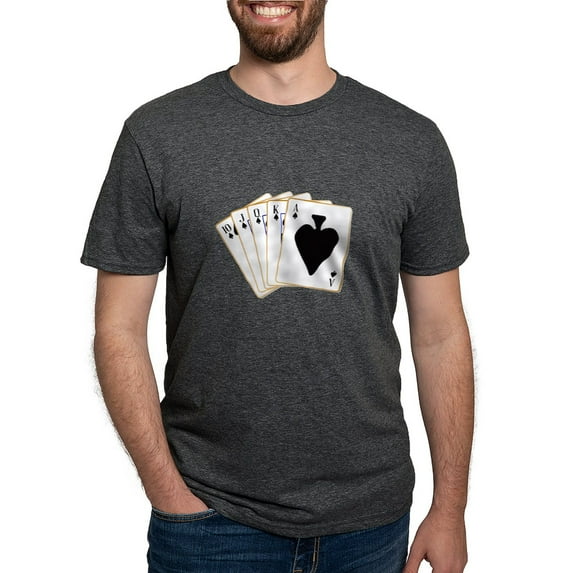 CafePress - Ace Spades Flush T Shirt - Mens Tri-blend T-Shirt
