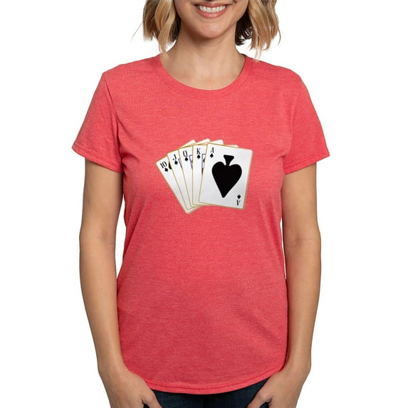 CafePress - Ace Spades Flush T Shirt - Womens Tri-blend T-Shirt