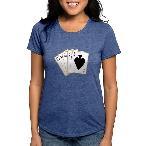 CafePress - Ace Spades Flush T Shirt - Womens Tri-blend T-Shirt