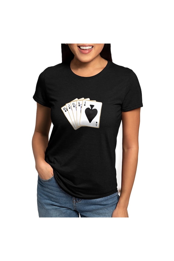 - Ace Spades Flush T Shirt - Womens Tri-blend T-Shirt