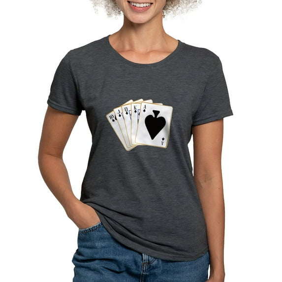 CafePress - Ace Spades Flush T Shirt - Womens Tri-blend T-Shirt