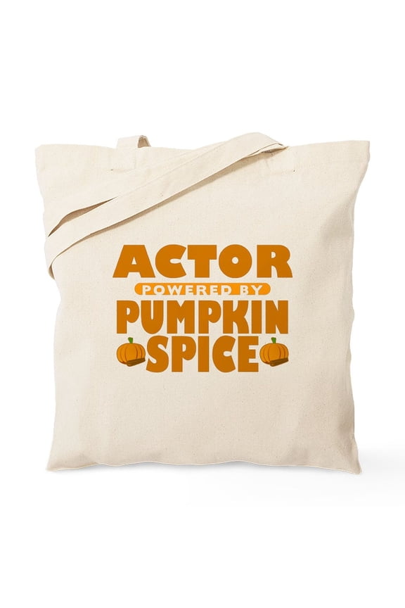 - Actor Powered By Pumpkin Spice Tote Bag - Unisex Canvas Tote Bag, Beige, 1-Piece