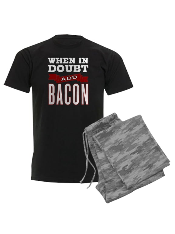 - Add Bacon Men's Dark Pajamas - Men's Dark Loose Fit Cotton Pajama Set
