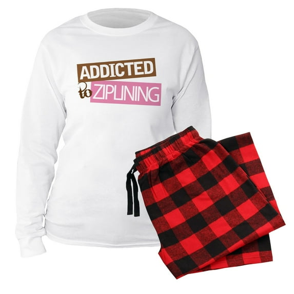 CafePress - Addicted To Ziplining - Women's Long Sleeve Relaxed Fit Cotton Light Pajama Set