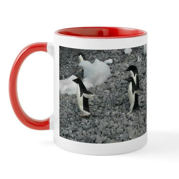 CafePress - Adelie Penguins Mug - 11 oz Ceramic Mug - Novelty Coffee Tea Cup