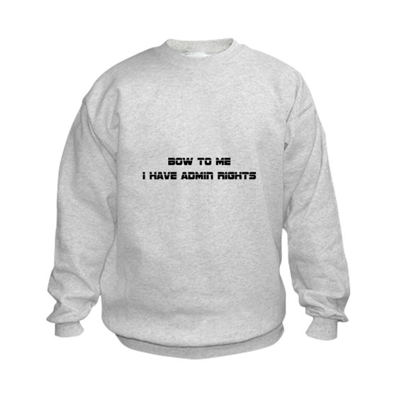 CafePress - Admin Rights Sweatshirt - Kids Sweatshirt, Youth Crew Neck Sweatshirt