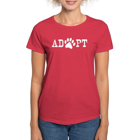 CafePress - Adopt An Animal Women's Dark T Shirt - Women's Traditional Fit Dark T-Shirt