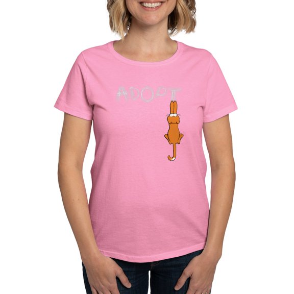 CafePress - Adopt Cats Rusty™ T Shirt - Women's Traditional Fit Dark T-Shirt