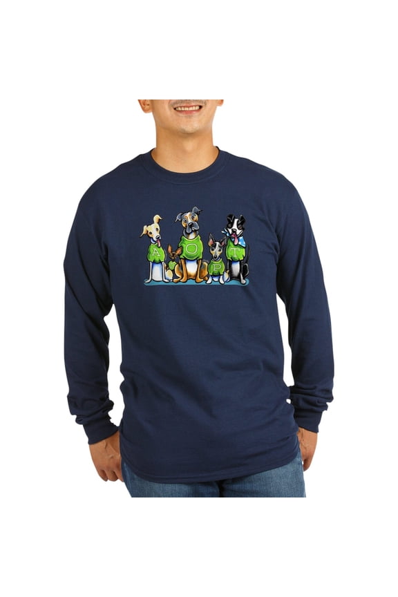 - Adopt Shelter Dogs DK Long Sleeve T Shirt - Long Sleeve Dark T-Shirt
