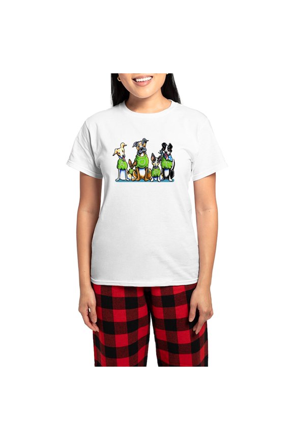 - Adopt Shelter Dogs DK Pajamas - Women's Short Sleeve Print T-Shirt and Pants Light Cotton Pajama Set
