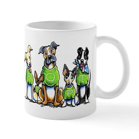 CafePress - Adopt Shelter Dogs Mug - 11 oz Ceramic Mug - Novelty Coffee Tea Cup