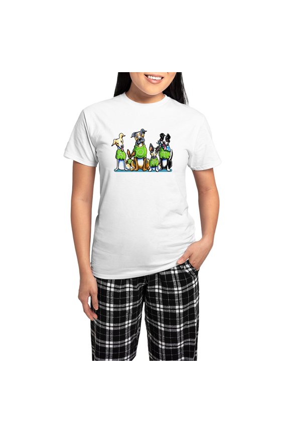 - Adopt Shelter Dogs DK Pajamas - Women's Short Sleeve Print T-Shirt and Pants Light Cotton Pajama Set