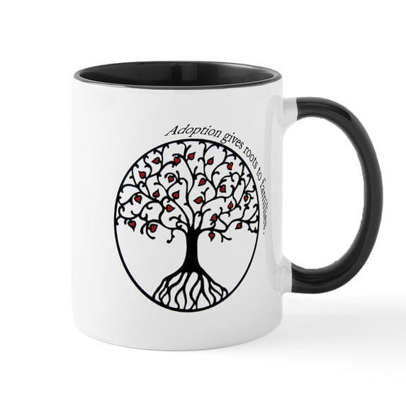 CafePress - Adoption Roots Mug - 11 oz Ceramic Mug - Novelty Coffee Tea Cup