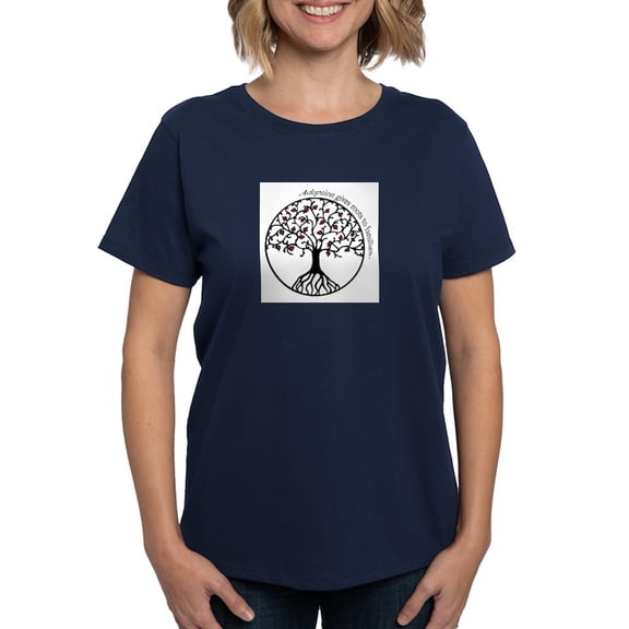 CafePress - Adoption Roots T Shirt - Women's Traditional Fit Dark T-Shirt