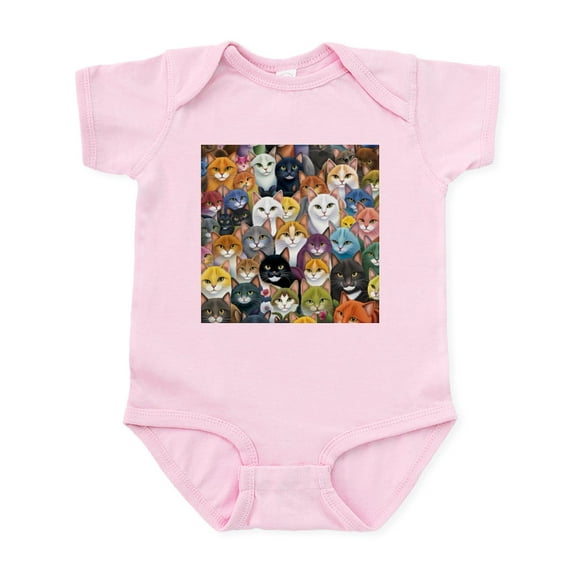 CafePress - Adorable And Curious Cats Fantasy Body Suit - Baby Light Bodysuit, Size Newborn - 24 Months