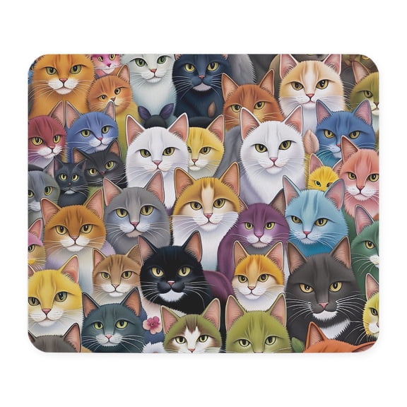 CafePress - Adorable And Curious Cats Fantasy - Non-slip Rubber Mousepad, Gaming Mouse Pad