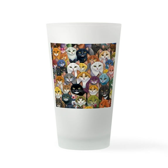 CafePress - Adorable And Curious Cats Fantasy - Pint Glass, Drinking Glass, 16 oz. CafePress